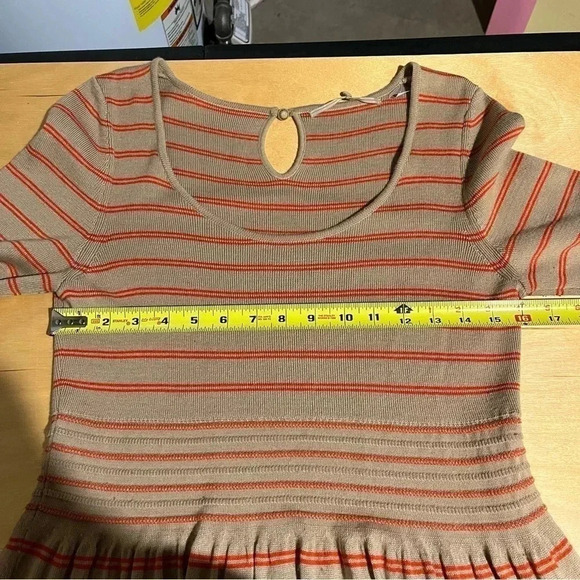 Anthropologie Knitted and Knotted Knit Elodie Striped Sweater Dress Scoop Neck - Picture 8 of 12
